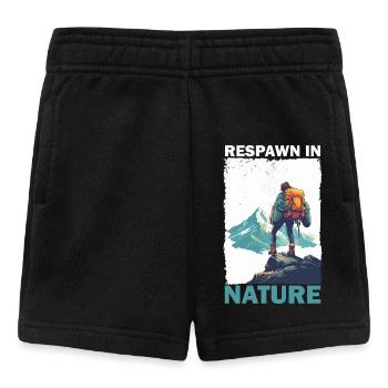Alpiniste avec sac à dos dans les montagnes Jeux - Short Bébé - noir - Devant