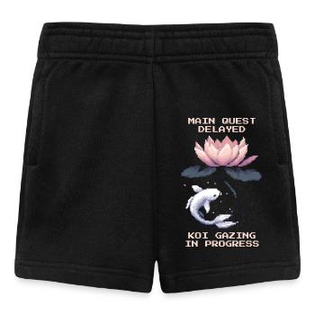 Quête principale retardée | Koi Viewing Zen Pond - Short Bébé - noir - Devant