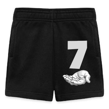 Funny Seven Meme Hand Gen Alpha Trend Joke - Baby Shorts - black - Front