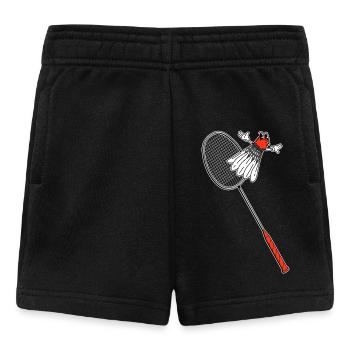 Badminton Racket Flying Shuttlecock Vintage - Baby Shorts - black - Front