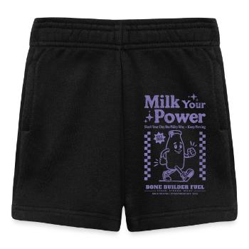 MilchPower Flasche - Baby Shorts - Schwarz - Vorne