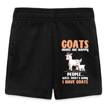 Ziegen machen mich glücklich Zeichentrick - Baby Shorts - Schwarz - Vorne