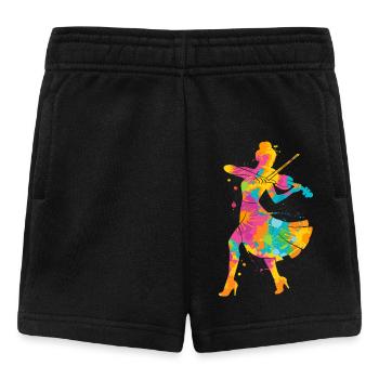 Geige bunt Violinist Kinder Damen Mädchen Violine - Baby Shorts - Schwarz - Vorne