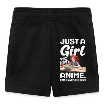 Girl Loves Anime Ramen And Drawing - Baby Shorts - black - Front