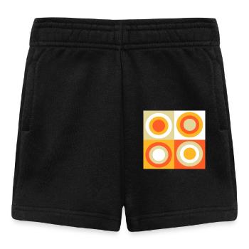70er Jahre Muster Retro Hippie Flowers Power - Baby Shorts - Schwarz - Vorne