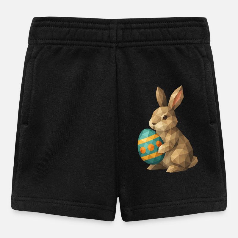 Lapin de Pâques géométrique - Short Bébé - noir