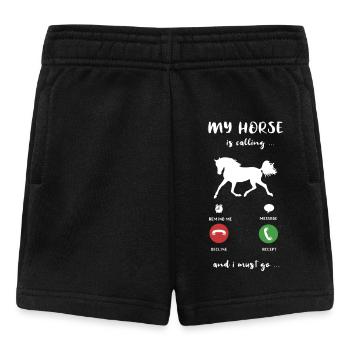 My Horse Is Calling My Horse Is Calling Riding - Baby Shorts - black - Front