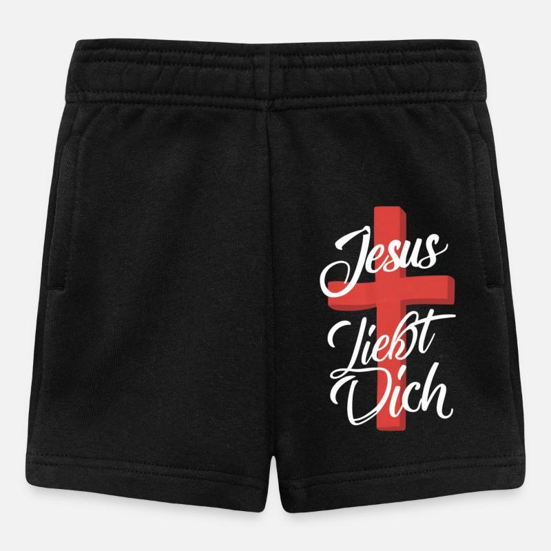 Conception de la croix de Jésus t’aime - Short Bébé - noir