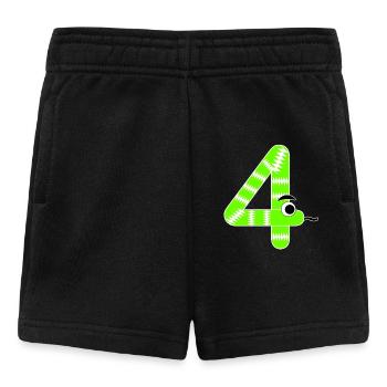 Numéro quatre 4 enfants anniversaire serpent - Short Bébé - noir - Devant