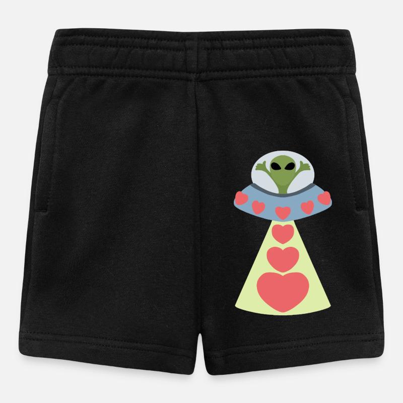 Espace Amour Alien Saint-Valentin - Short Bébé - noir