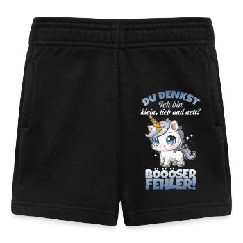 Einhorn Bööser Fehler - Baby Shorts - Schwarz - Vorne