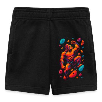 Bouldern Kletterkraft Gorilla stark Geschenk - Baby Shorts - Schwarz - Vorne
