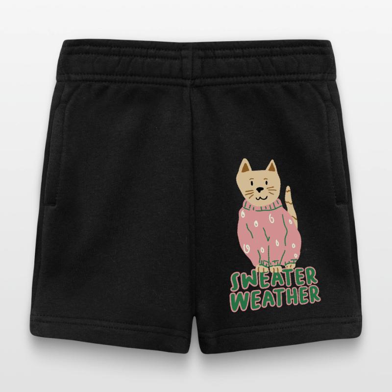 Chat en pull rose – Temps de pull Short Bébé