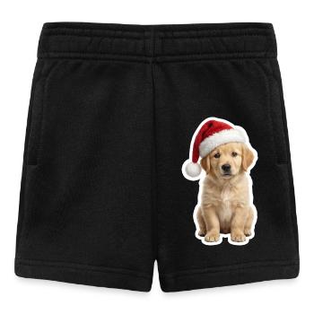 Un petit chiot Retriever adore Noël - Short Bébé - noir - Devant