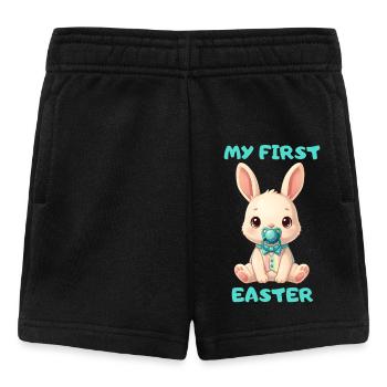 My First Easter – Süßer Babyhase mit Schnuller - Baby Shorts - Schwarz - Vorne