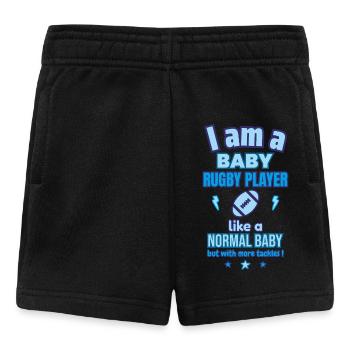 Baby Rugby Spieler Geburt Geschenk - Baby Shorts - Schwarz - Vorne