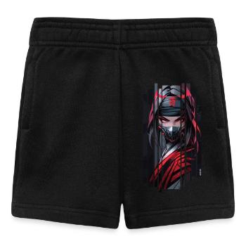 Cyborg Female Ninja Red Kanji - Baby Shorts - black - Front