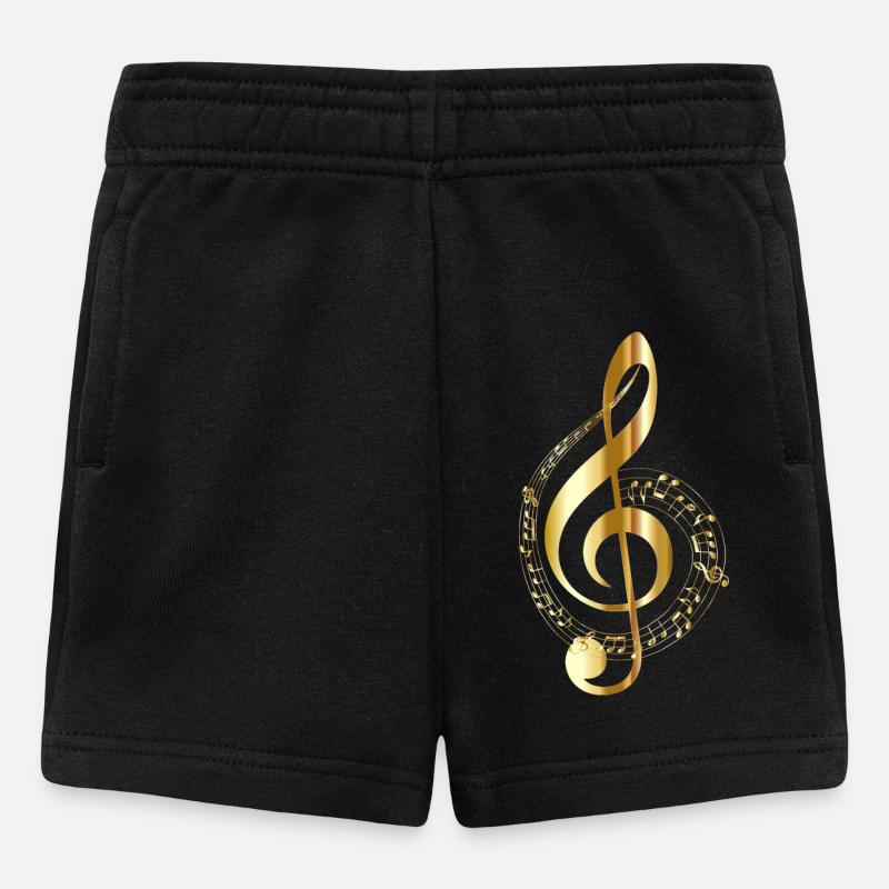 musical note - Baby Shorts - black