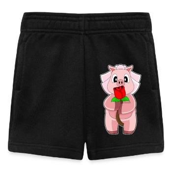 Cochon Mariée Rose Noces - Short Bébé - noir - Devant