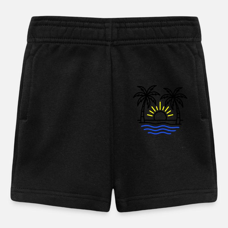 Summer Palm Trees Beach - Baby Shorts - black