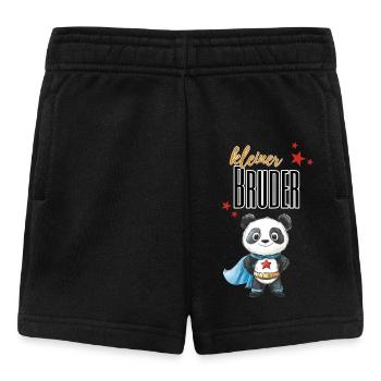 Little Brother Panda Superhero - Baby Shorts - black - Front