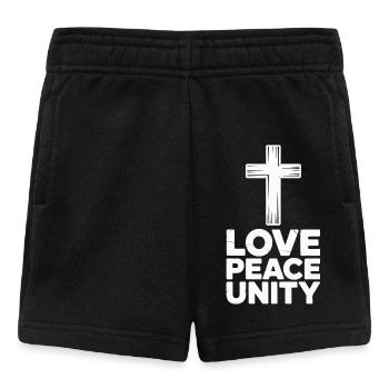 Liebe Frieden Einheit Kreuz Spiritualität - Baby Shorts - Schwarz - Vorne