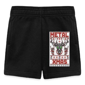 Metallic Xmas Deer Head - Baby Shorts - black - Front