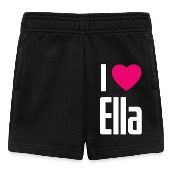 I Love Ella Pinkes Herz Ich liebe Ella - Baby Shorts - Schwarz - Vorne