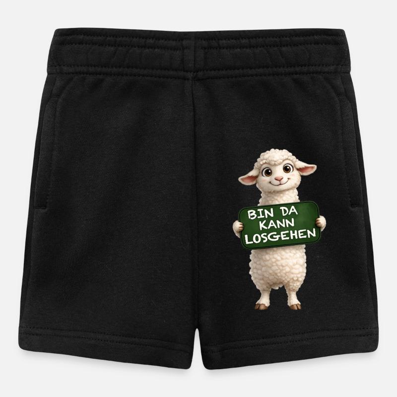 Brave Lamb Shield Motif - Baby Shorts - black