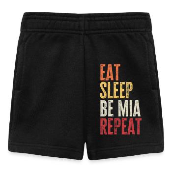 Iss, schlaf, sei mia, wiederhole Retro-Name - Baby Shorts - Schwarz - Vorne