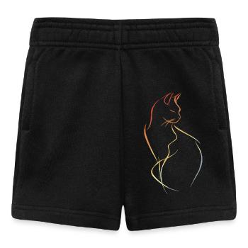 Cat Drawing Vintage - Baby Shorts - black - Front