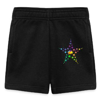Étoiles étoiles colorées beaucoup d’étoiles - Short Bébé - noir - Devant