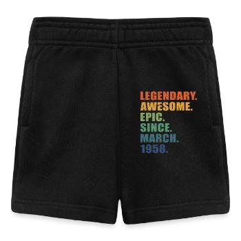 65. Geburtstag, März 1958, 65-jähriges Jubiläum - Baby Shorts - Schwarz - Vorne
