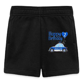 Joyeux anniversaire 2 voiture de police - Short Bébé - noir - Devant