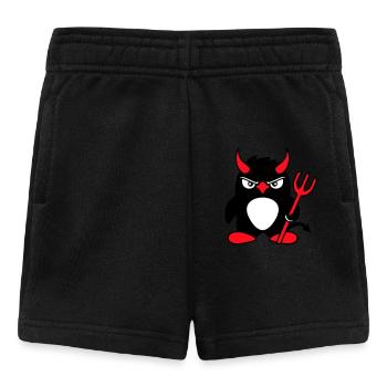 Penguin Devil Horns Trident Hell Evil Satan - Baby Shorts - black - Front
