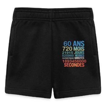 60 Ans – 720 Mois, 21915 Jours, 1,8 Milliard - Baby Shorts - Schwarz - Vorne