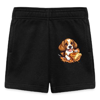 Beagle amateur de pizza : irrésistiblement sucré - Short Bébé - noir - Devant