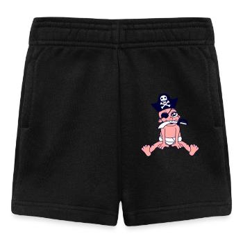 Baby Pirat Sitzt Süß Mütze Säbel Kleinkind Windel - Baby Shorts - Schwarz - Vorne