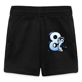 Children's Design – Penguin with Numbers Joy - Baby Shorts - black - Front