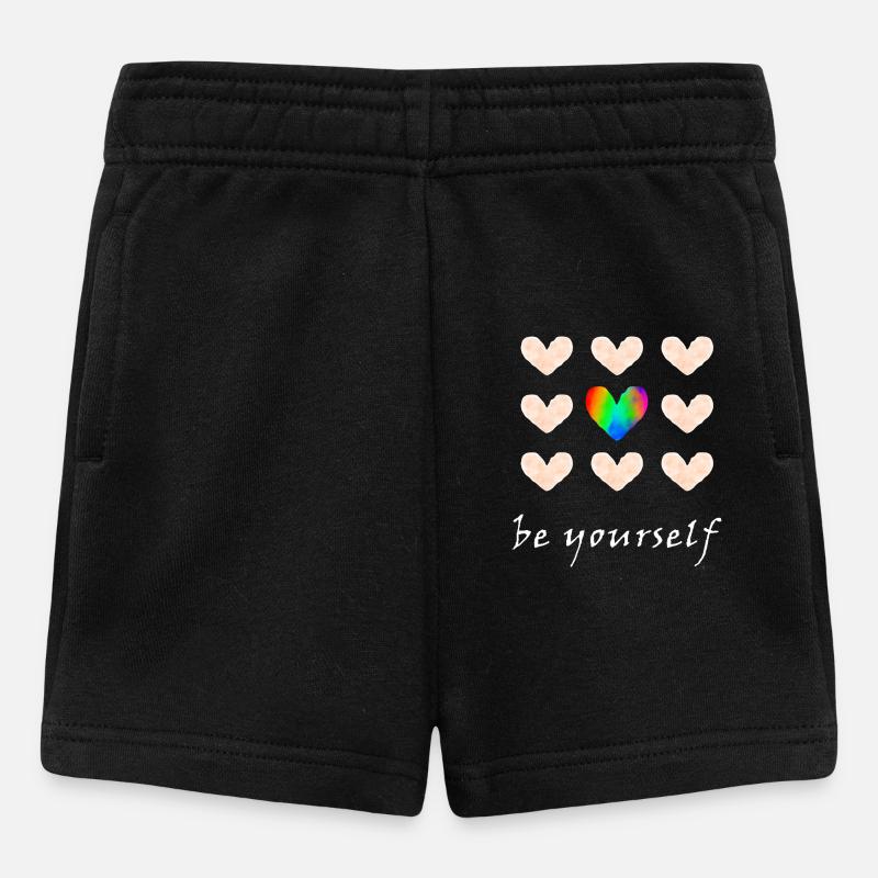 Sei du selbst - Regenbogenfarben - Baby Shorts - Schwarz