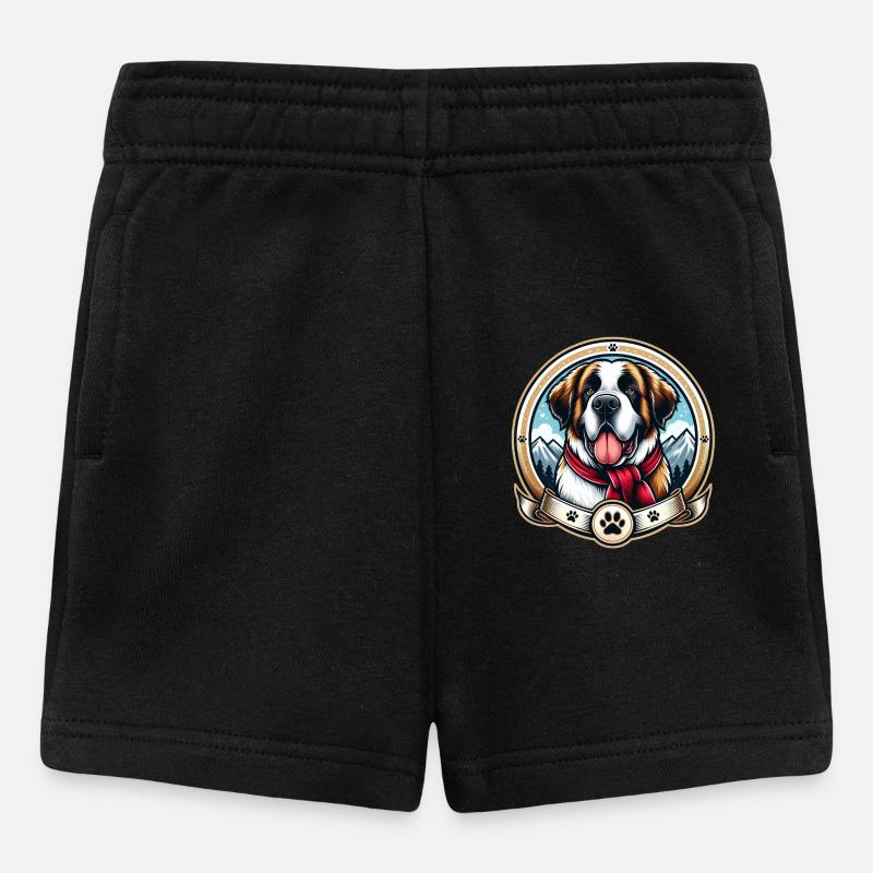Logo du chien de Saint-Bernard - Short Bébé - noir