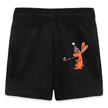 Lapin Anniversaire Années Vieux Cadeau Serviette Chapeau de fête - Short Bébé - noir - Devant