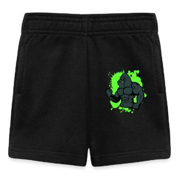 gorilla stark tier - Baby Shorts - Schwarz - Vorne