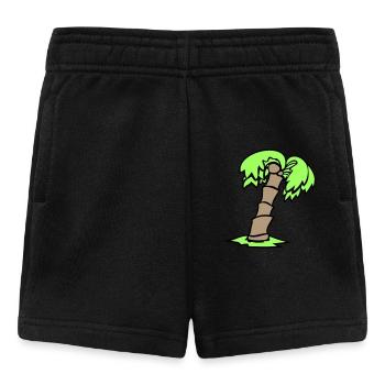 Palme Insel Baum Strand Urlaub Kokosnuss Meer Cool - Baby Shorts - Schwarz - Vorne