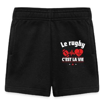 Le rugby c est la vie,Rugby,Rugbywoman,Rugbyman - Short Bébé - noir - Devant