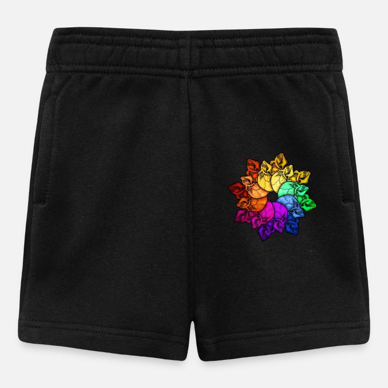 Crâne arc-en-ciel - Short Bébé - noir