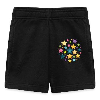 sterne,stern,bunte sterne,illustration - Baby Shorts - Schwarz - Vorne