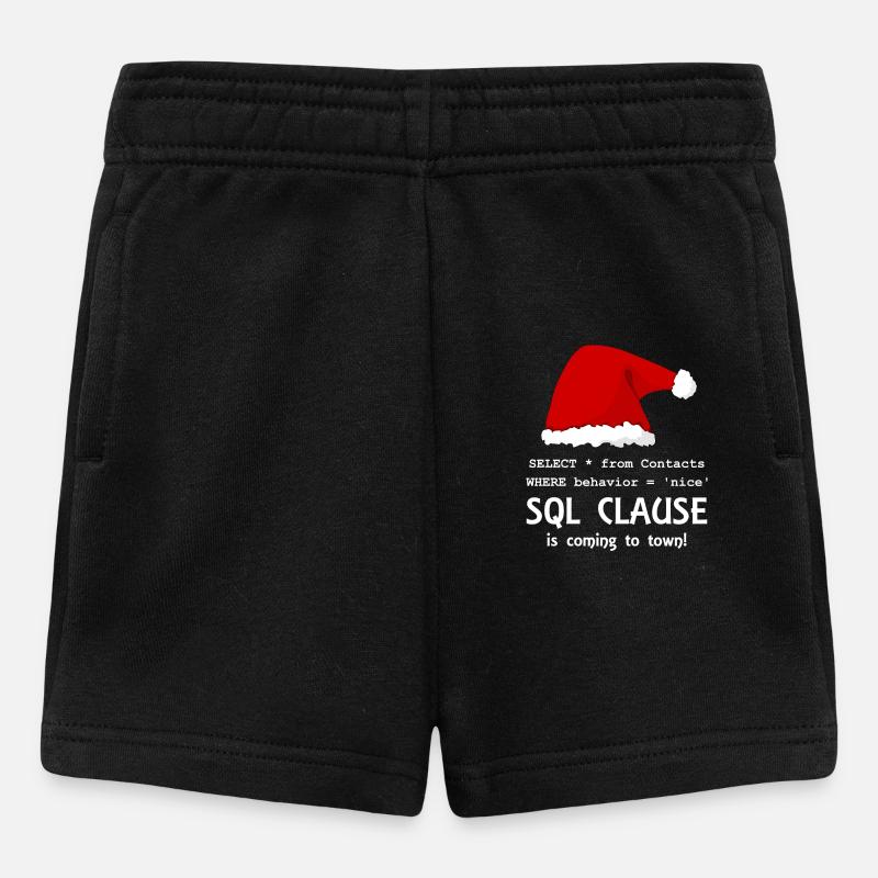 Sql Clause is coming to town! - White - Baby Shorts - black