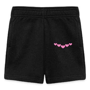 Icône de ligne ornement coeur rose - Short Bébé - noir - Devant