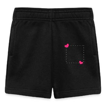 Herz Rahmen Ornament Linie - Baby Shorts - Schwarz - Vorne